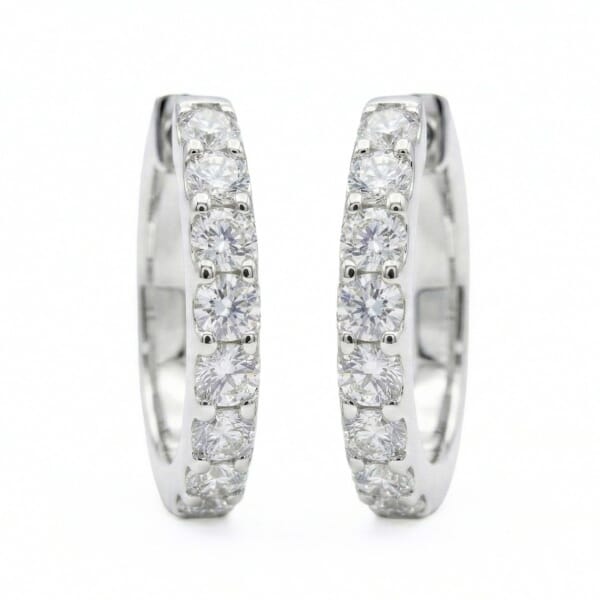 Diamantøredobber i gull med 1 ct W-Si -BUR735909